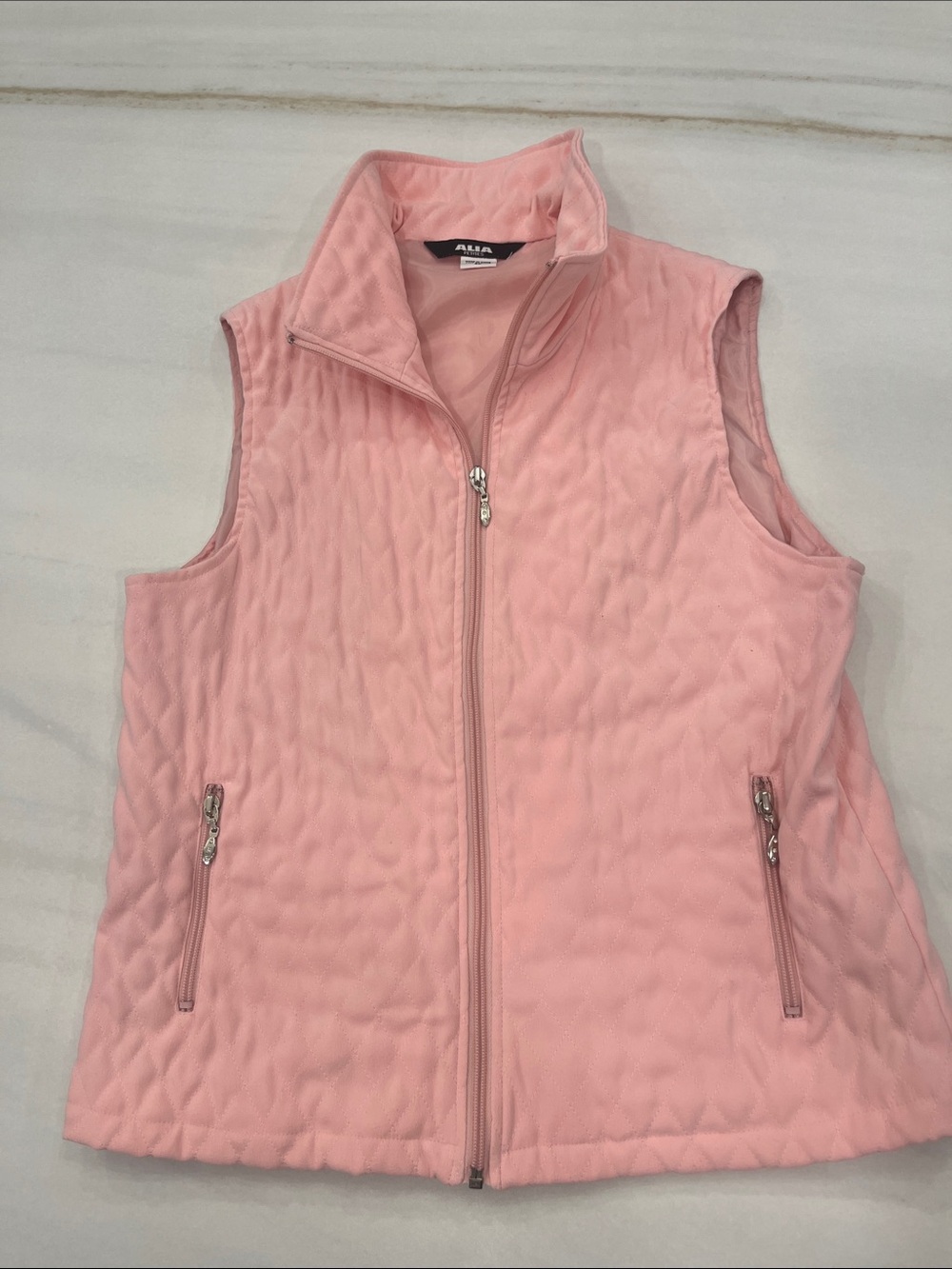 Alia Pink Quilted Sleeveless Zip Vest